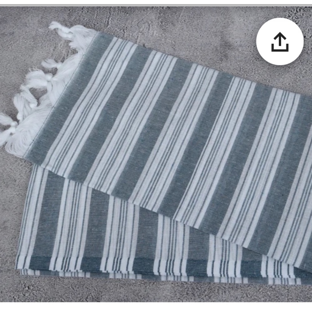 Striped Blue and White Turkish Towel